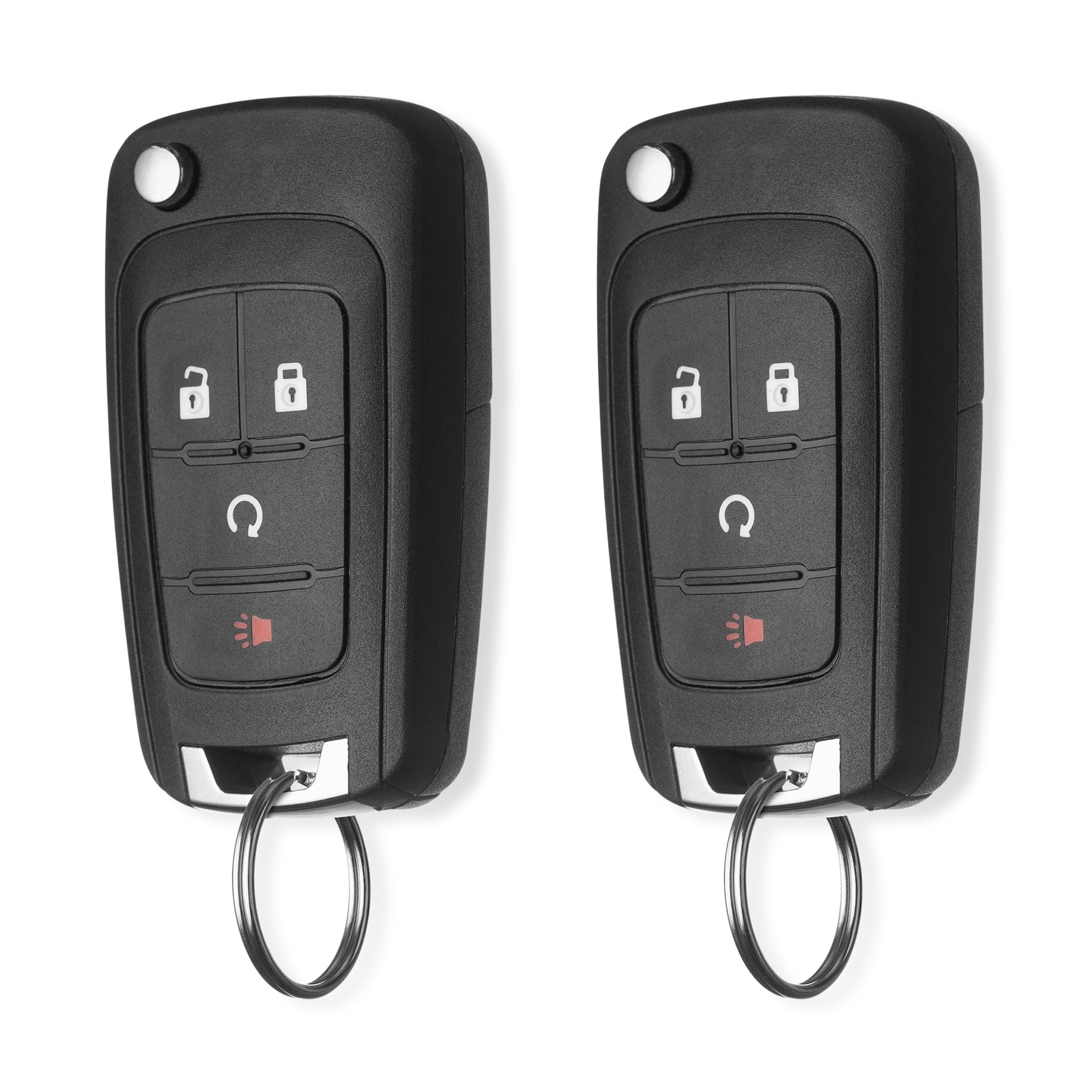 FOBTEK Flip Key Fob Keyless Entry Remote for Chevy Equinox Sonic Impala GMC Terrain Replacement for OHT01060512, 20873620 (for ID46, 4-Button)